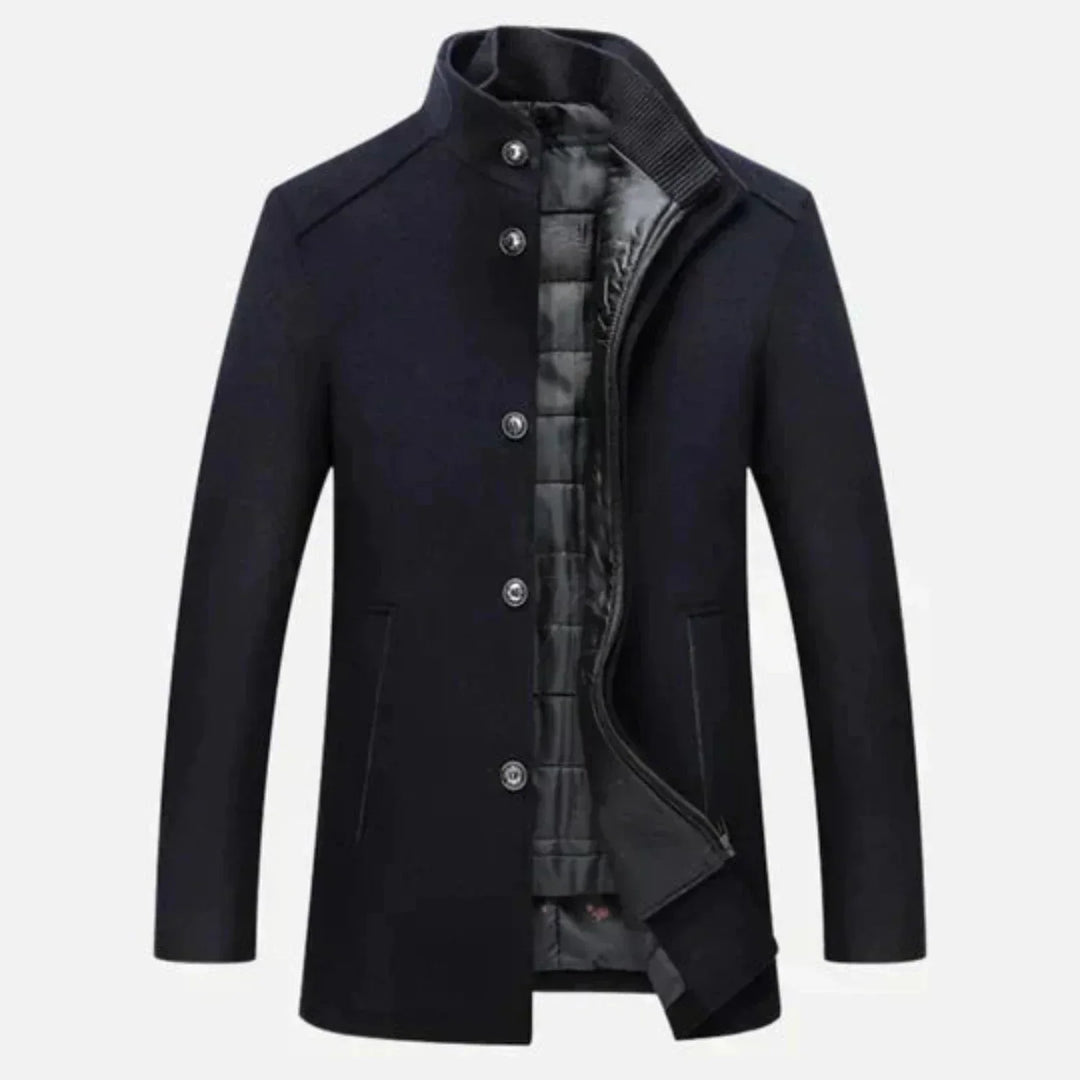 Mens Waterfall Coat with Stand Collar Classic Fit