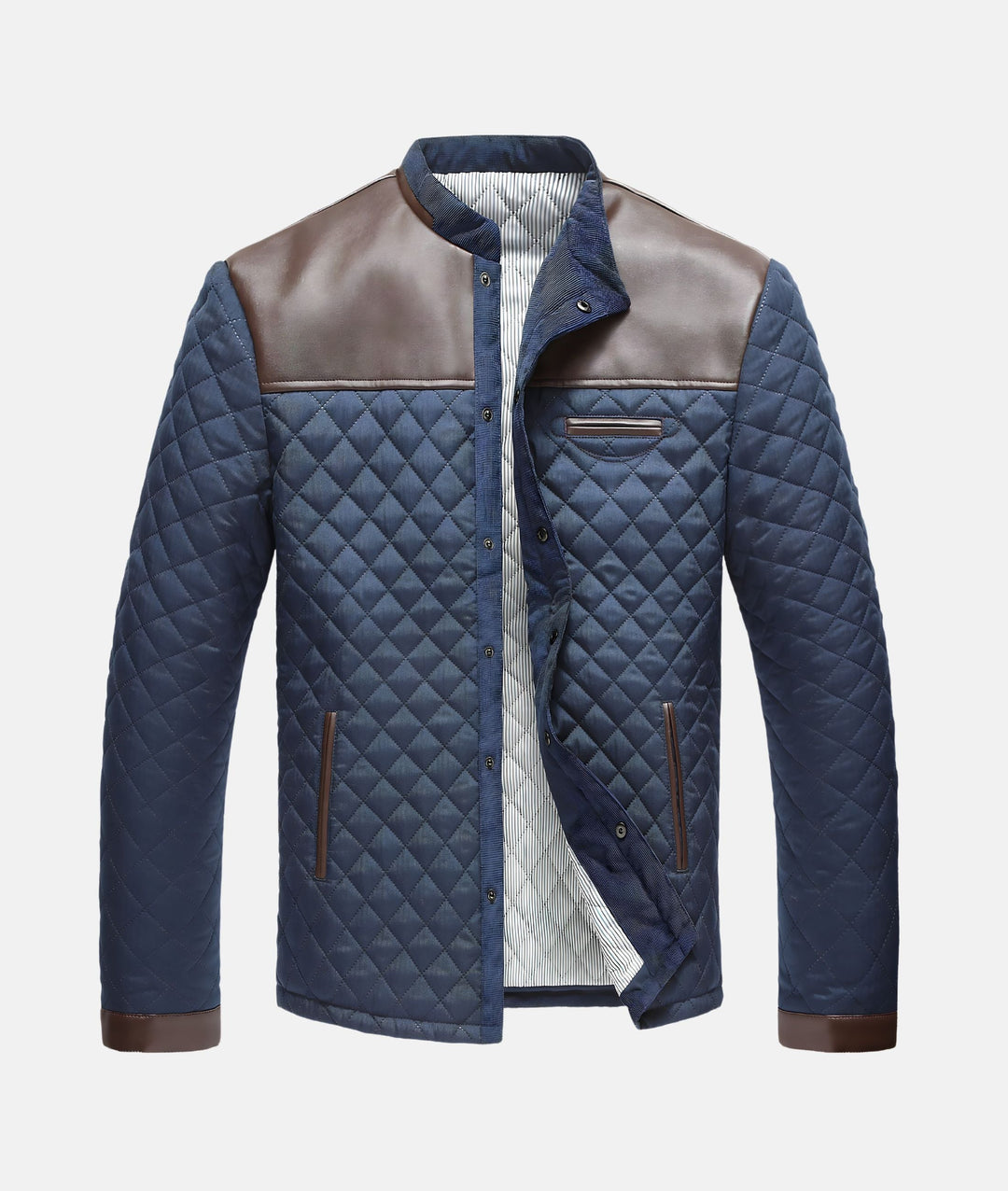 Mens Quilted Jacket with Button Closure Winter Style - BritishMode