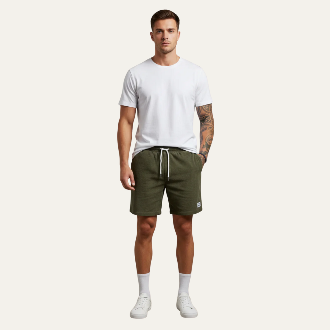 Mens Casual Shorts Drawstring Mid-Thigh Length