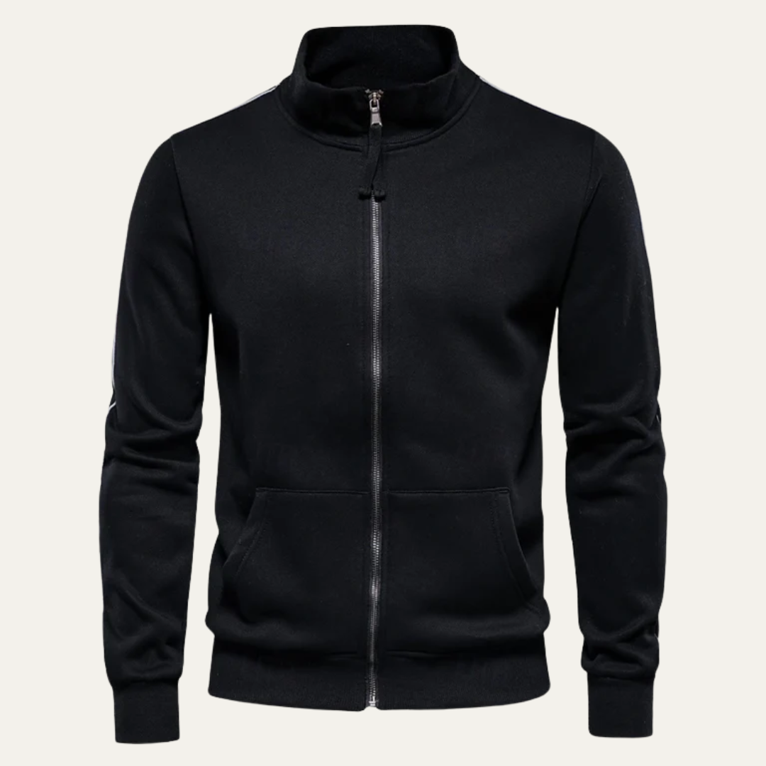 Mens Track Jacket Full Zip Clean Sleeve Design - BritishMode