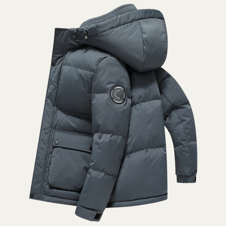 Mens Down Puffer Jacket Waterproof Hooded Insulated