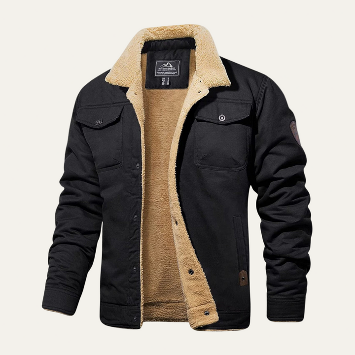 Mens Utility Jacket Faux Shearling Lined Heavy
