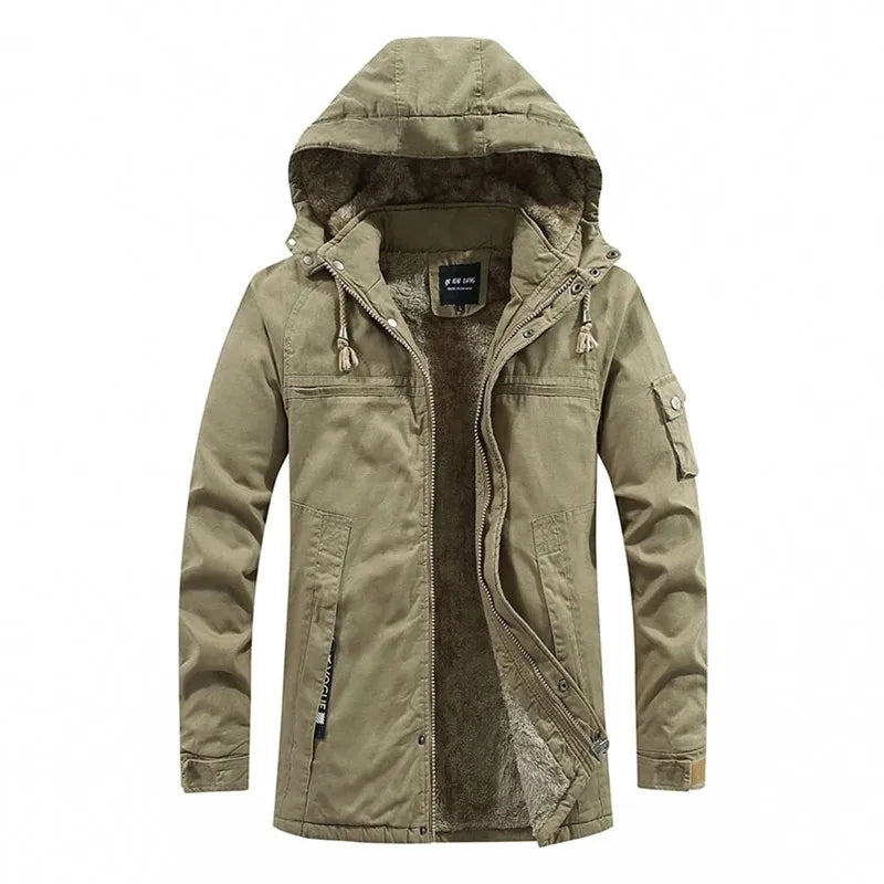 Mens Hooded Winter Jacket Insulated Warm Fit - BritishMode