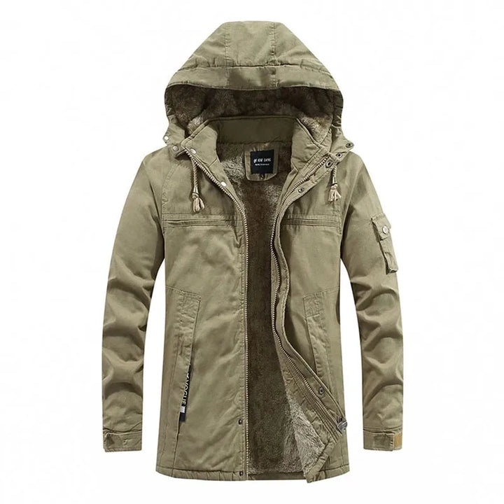 Mens Hooded Winter Jacket Insulated Warm Fit - BritishMode