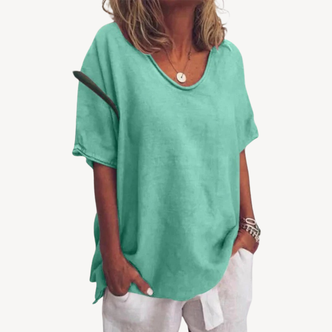 Womens Loose Fit T-Shirt Cotton Blend - BritishMode