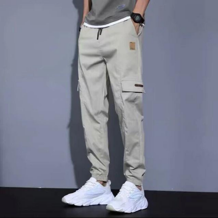 Mens Cargo Pants Cotton Comfortable Elastic Waist - BritishMode