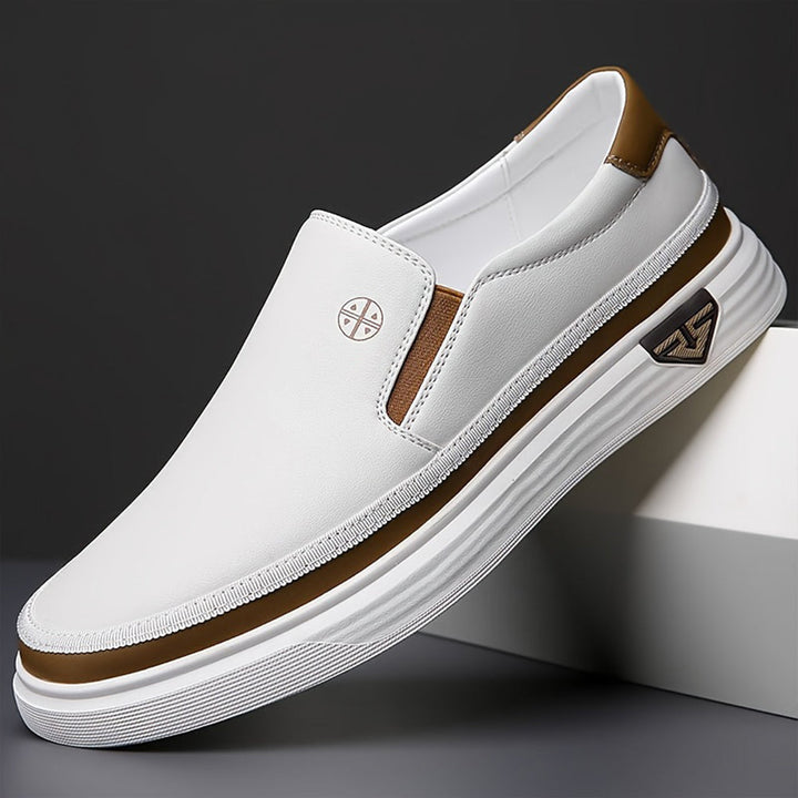 Mens Slip-On Loafers Leather Casual Sneakers