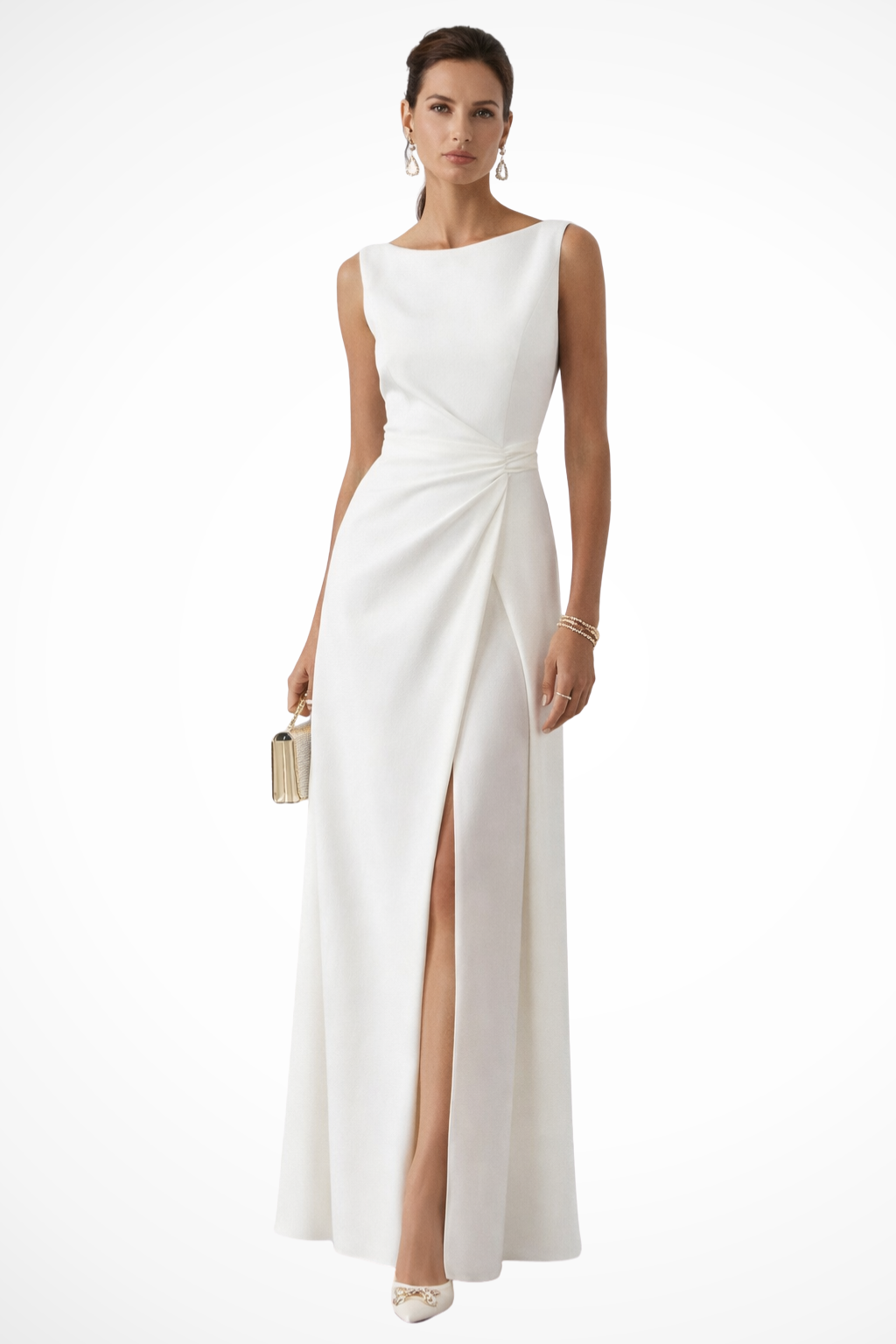 Womens Maxi Dress Sculpted Fit Elegant Style - BritishMode