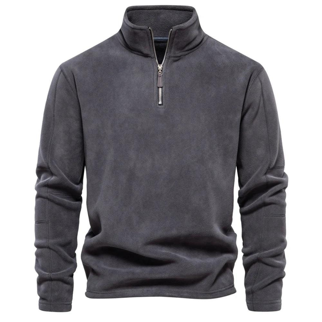 Mens Quilted Pullover with Funnel Neck