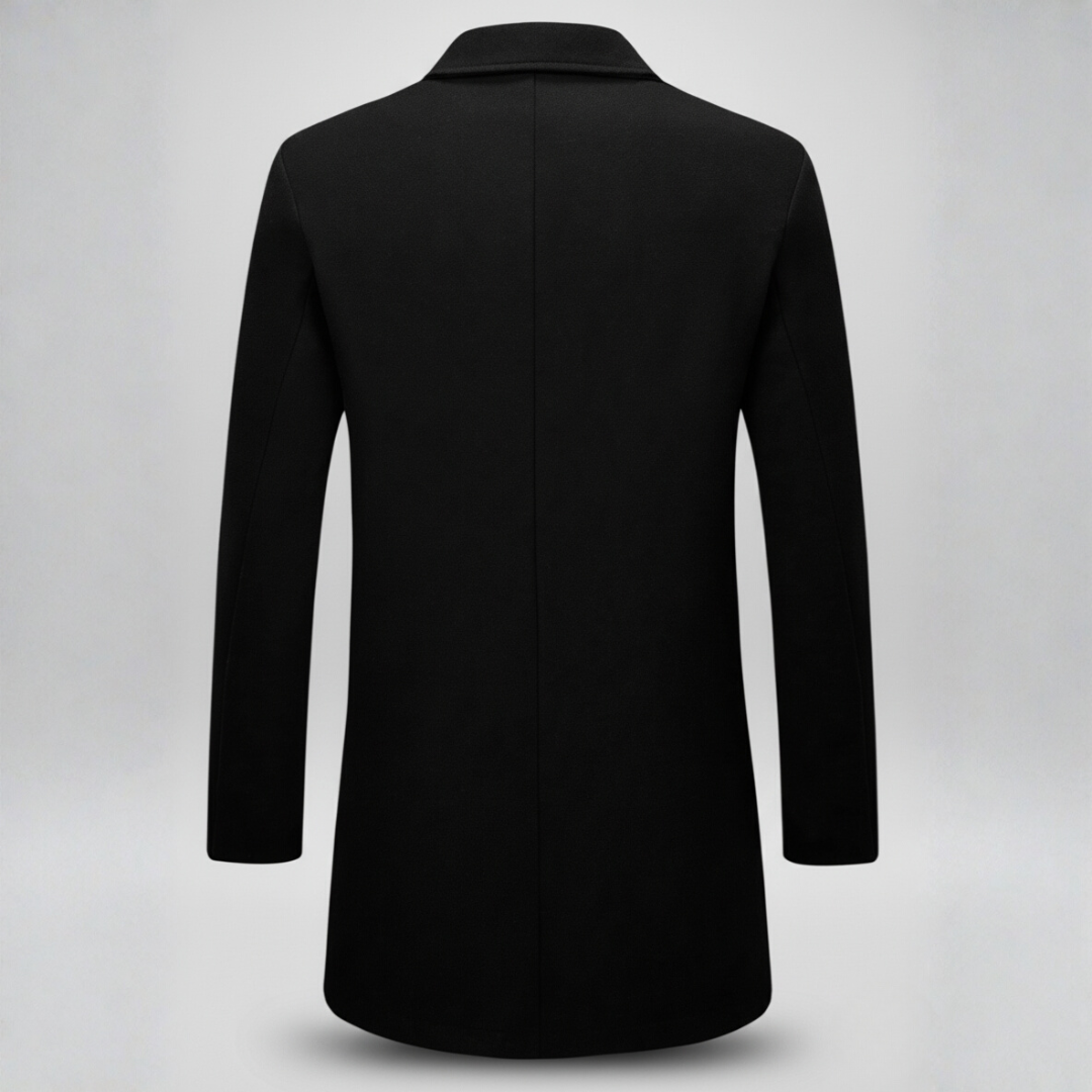 Mens Wool Overcoat Double-Breasted Fit