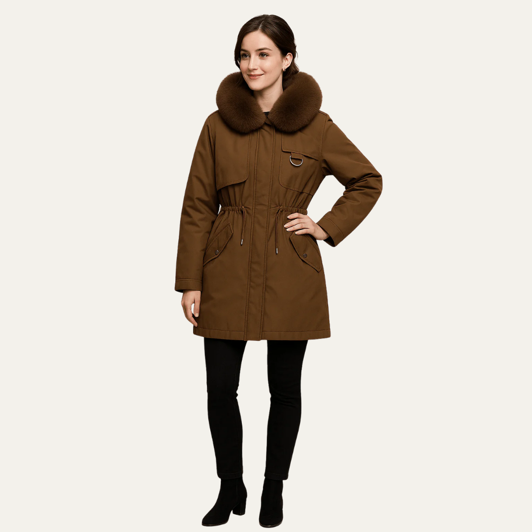 Womens Mid-Length Parka Jacket Insulated Casual Fit