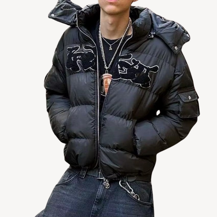 Mens Hooded Puffer Jacket Quilted Insulated Fit - BritishMode