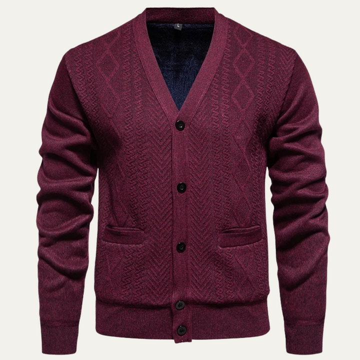 Mens Knit Cardigan Button-Up Casual with Pockets - BritishMode