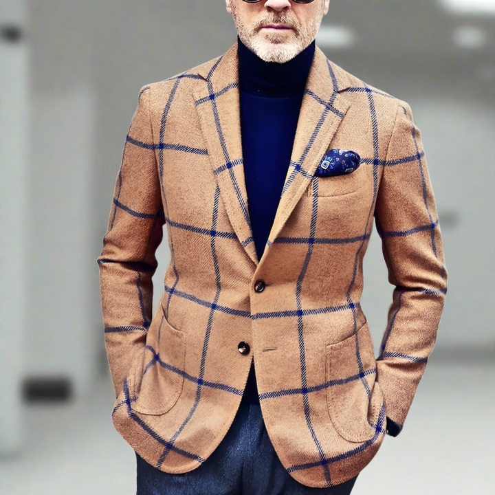 Mens Blazer Checked Pattern Classic Fit