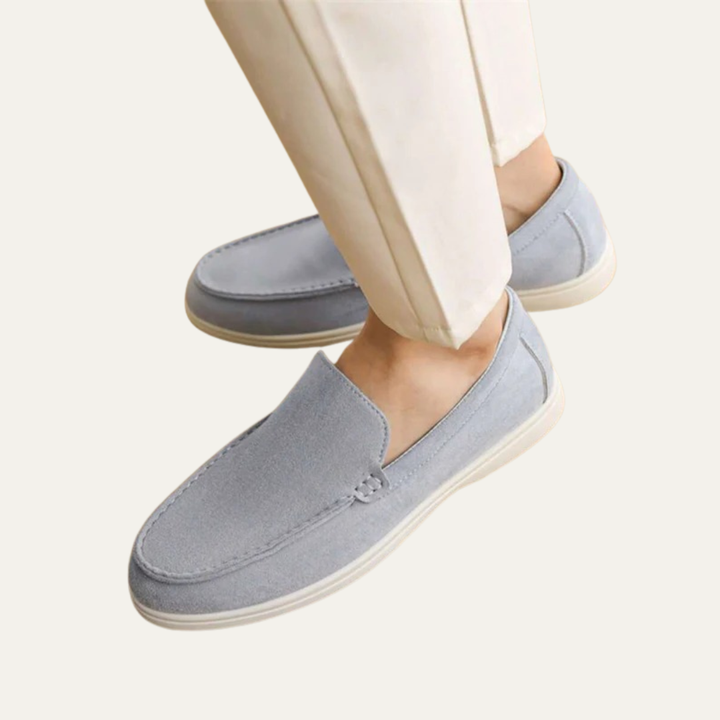 Mens Suede Slip-On Loafers Minimalist Apron Toe - BritishMode