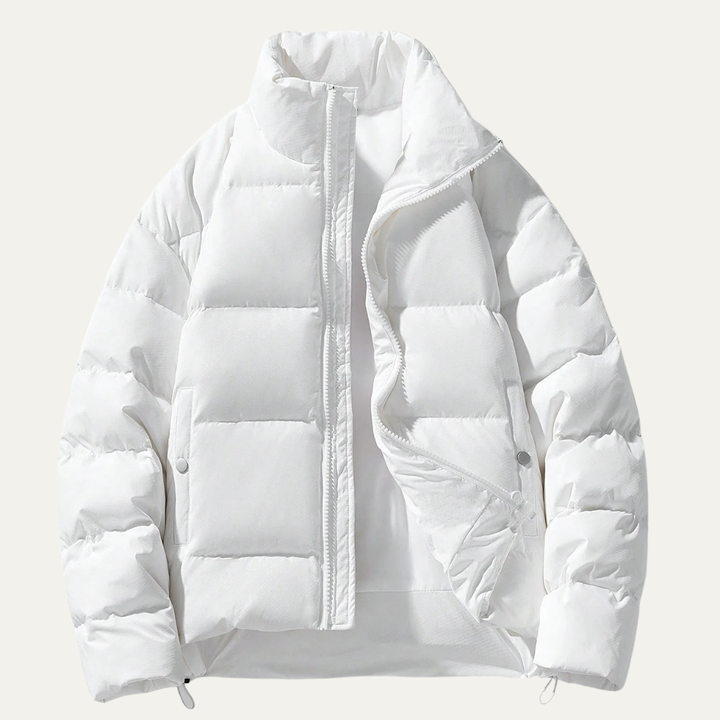 Mens Puffer Jacket Insulated Wide Baffle Stand Collar - BritishMode