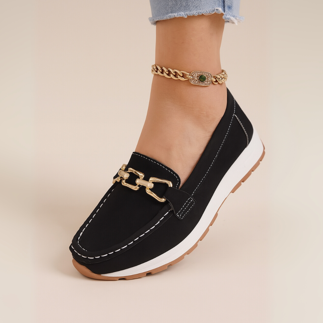 Womens Orthopedic Suede Loafers Comfortable Slip-On Style