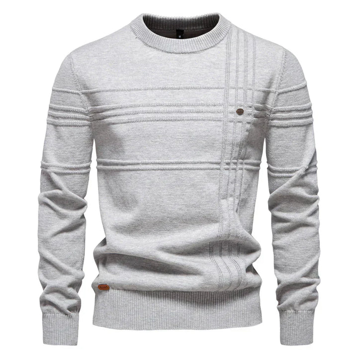 Mens Knit Sweater with Chest Pattern - BritishMode