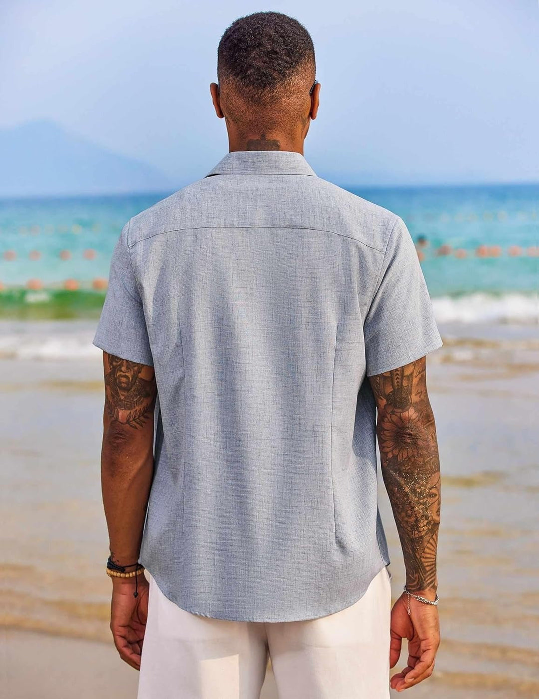 Mens Casual Beach Shirt Relaxed Fit