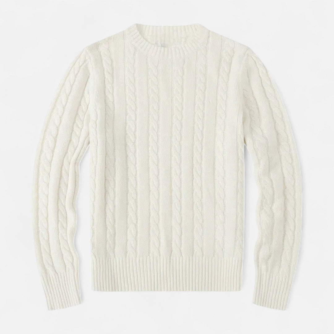 Mens Cotton Knit Sweater with Round Neck Classic Fit