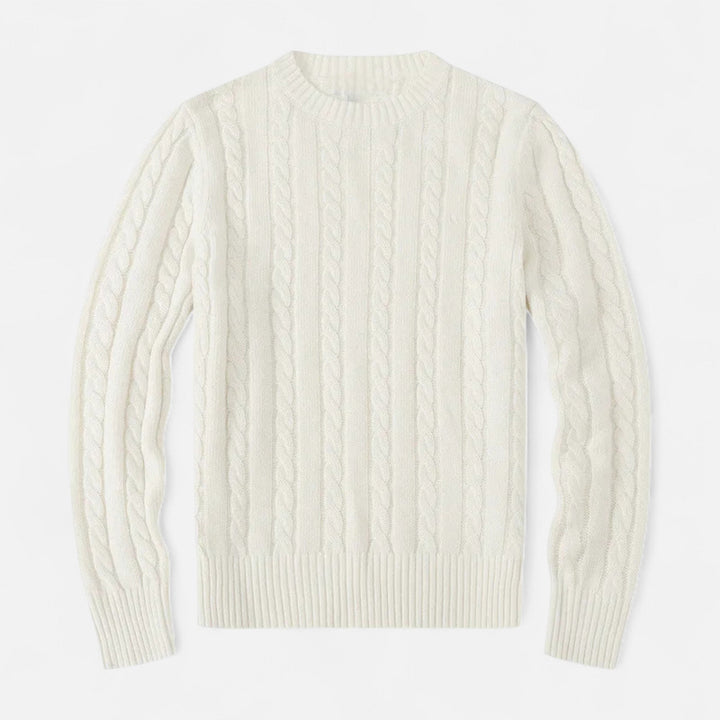 Mens Cotton Knit Sweater with Round Neck Classic Fit