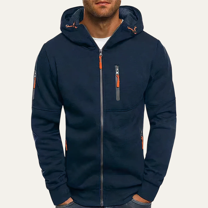 Mens Hooded Sweatshirt Full Zip Functional Fit - BritishMode