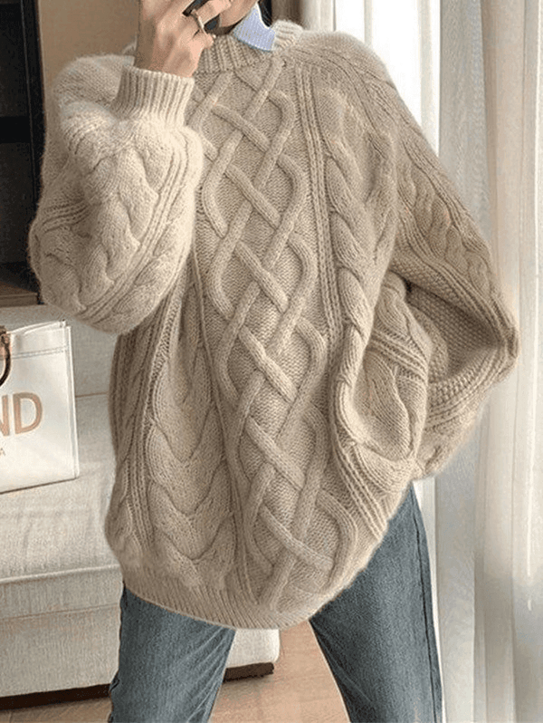 Womens Sweater Long Sleeve Relaxed Fit - BritishMode