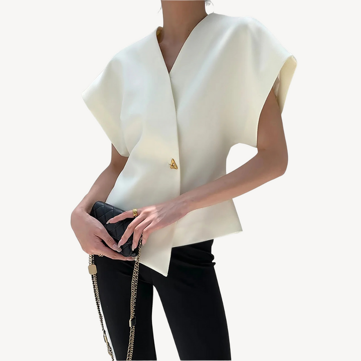 Womens Structured Vest with V-Neck - BritishMode