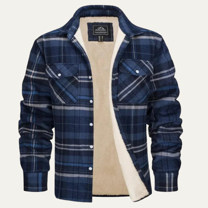 Mens Shirt Jacket Fleece Lined Warm Regular Fit