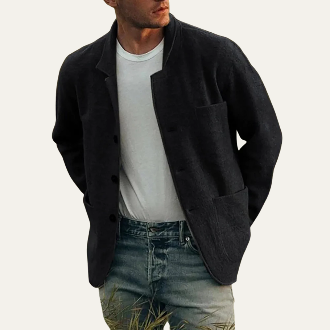 Mens Knit Chore Coat Jacket Relaxed Fit