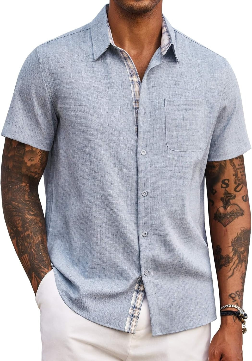 Mens Casual Beach Shirt Relaxed Fit