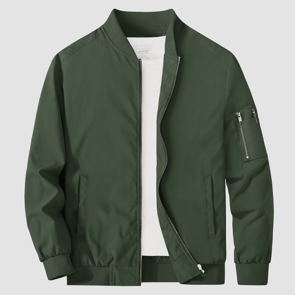 Mens Bomber Jacket Full Zipper Classic Fit
