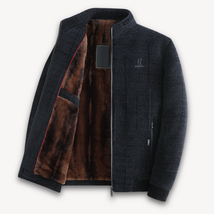 Mens Wool Blend Jacket Fur Lined Warm Outerwear - BritishMode