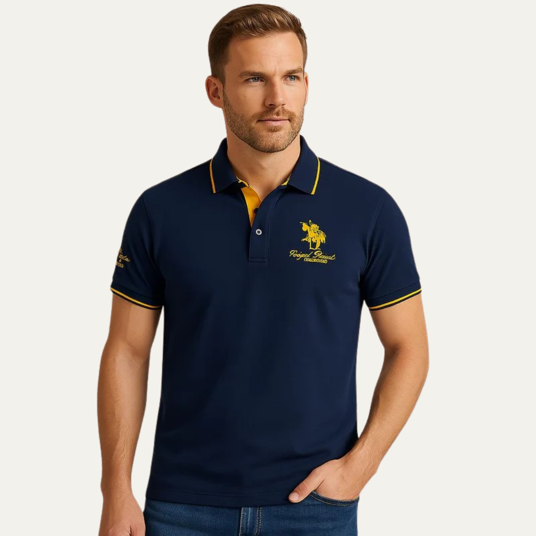 Mens Polo Shirt Athletic Fit Contrast Trim - BritishMode