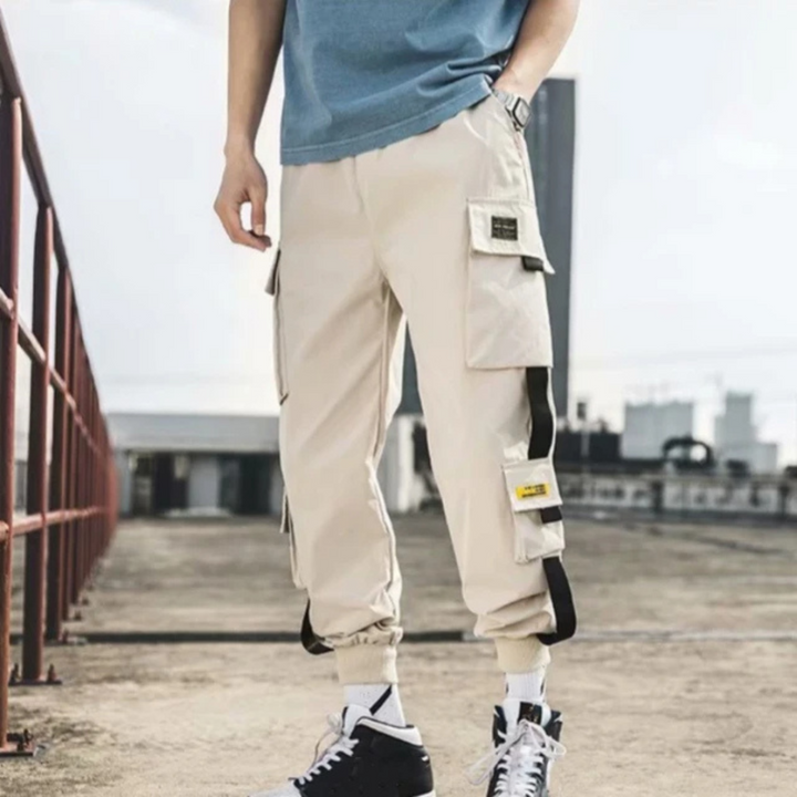 Mens Cargo Pants Relaxed Fit Multiple Pockets