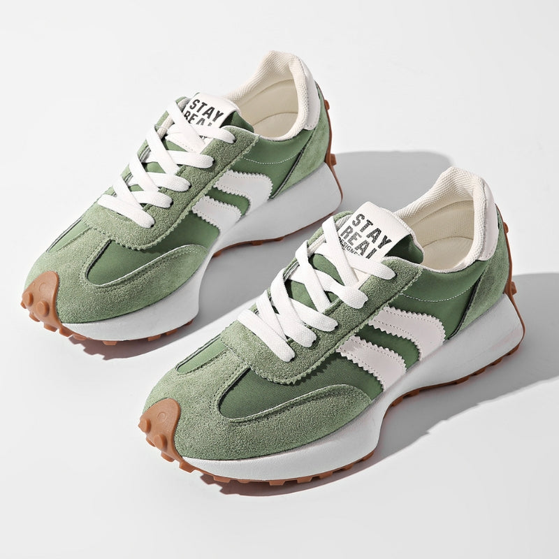 Womens Trainers Lace-Up Low-Cut Design Textured Sole - BritishMode