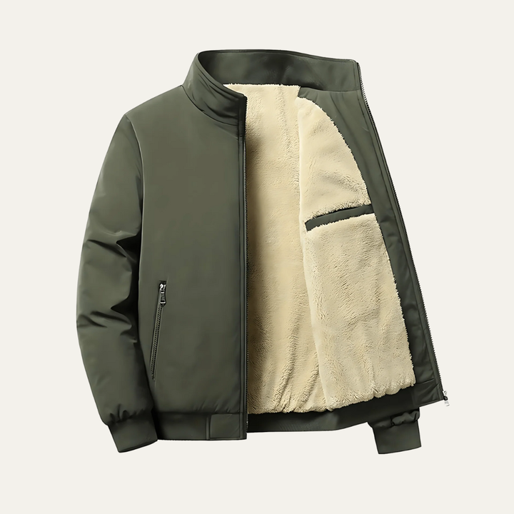 Mens Flight Jacket Faux Fur Lined Warm Fit - BritishMode