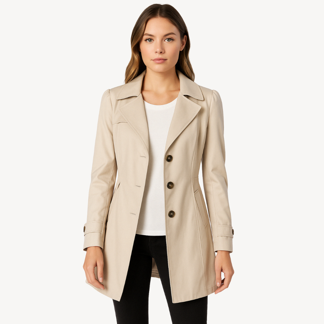 Womens Trench Coat Cotton Lightweight Fit - BritishMode