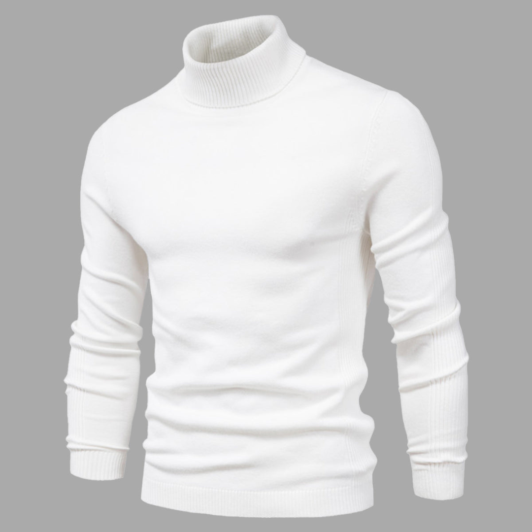 Mens Knit Turtleneck Sweater Plain Fit