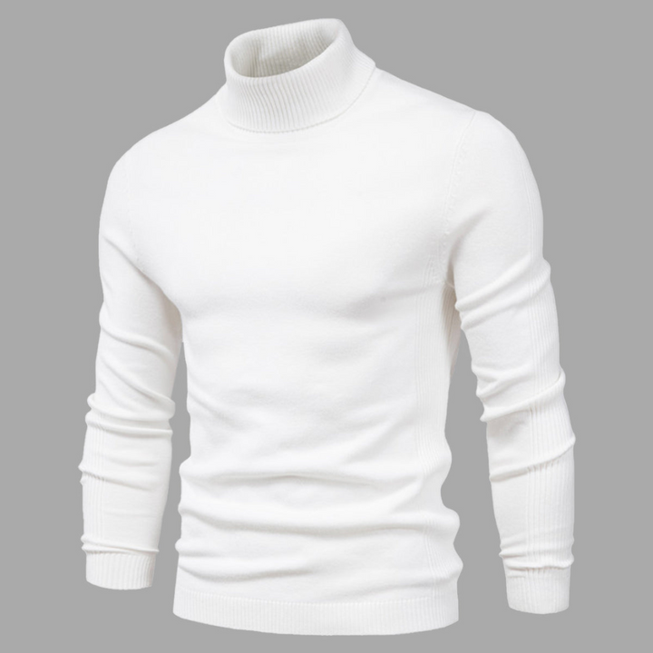 Mens Knit Turtleneck Sweater Plain Fit