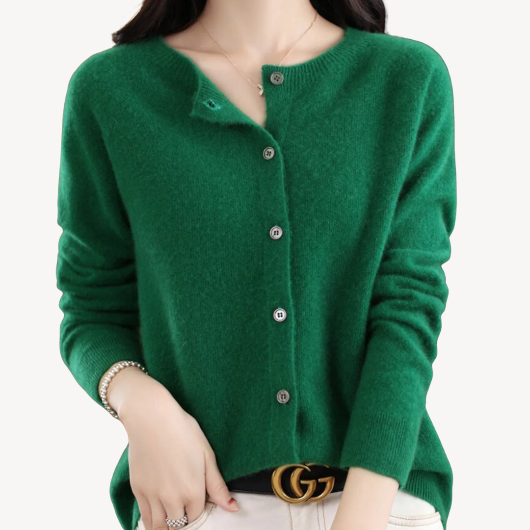 Womens Cardigan Cashmere Blend Relaxed Fit