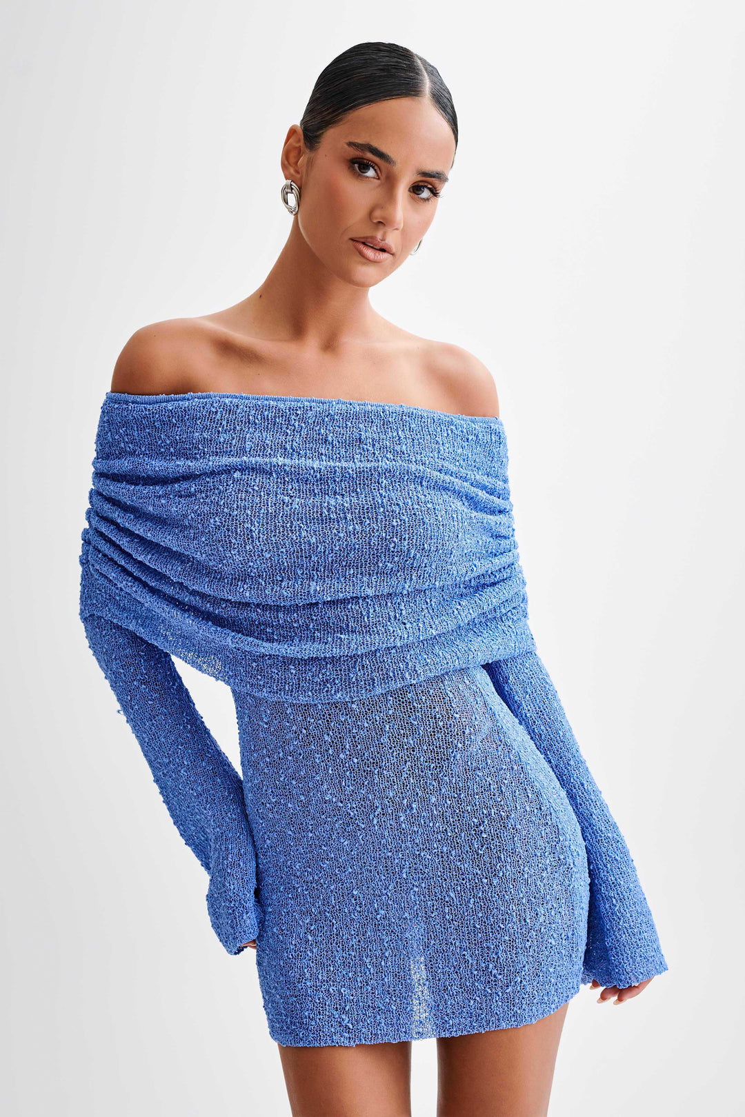 Womens Short Dress Cold Shoulder Chic Style