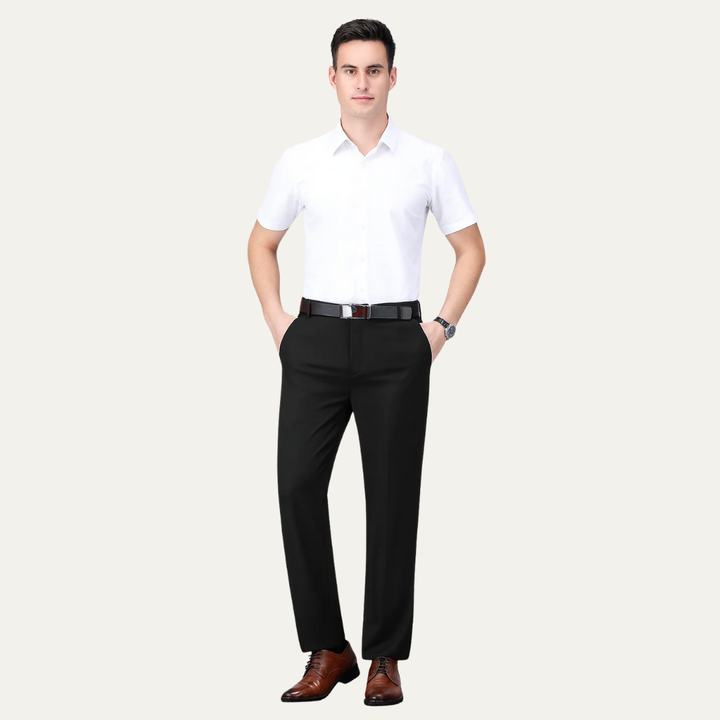 Mens Dress Trousers Tailored Straight Fit - BritishMode