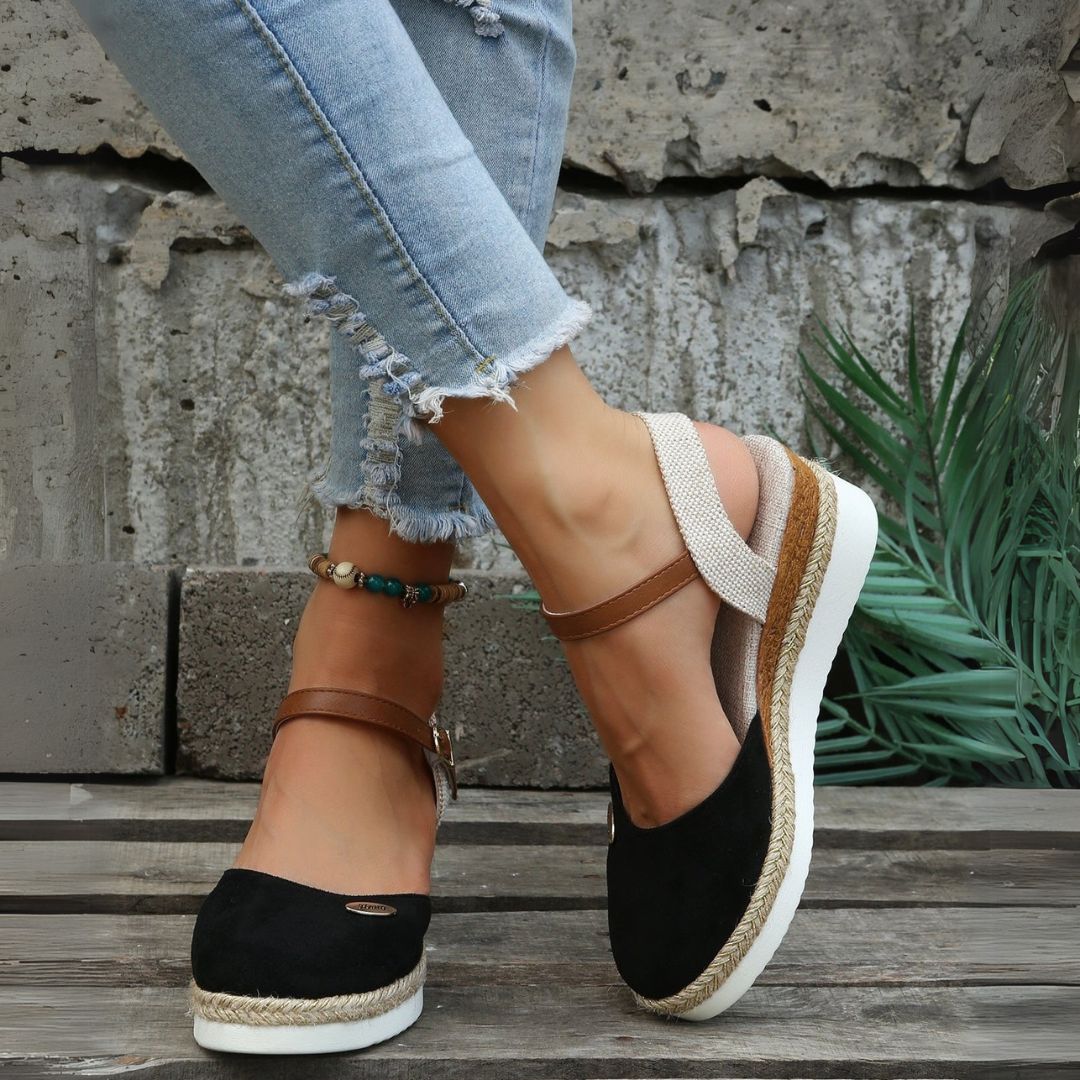 Womens Orthopedic Espadrille Sandals Suede Upper - BritishMode