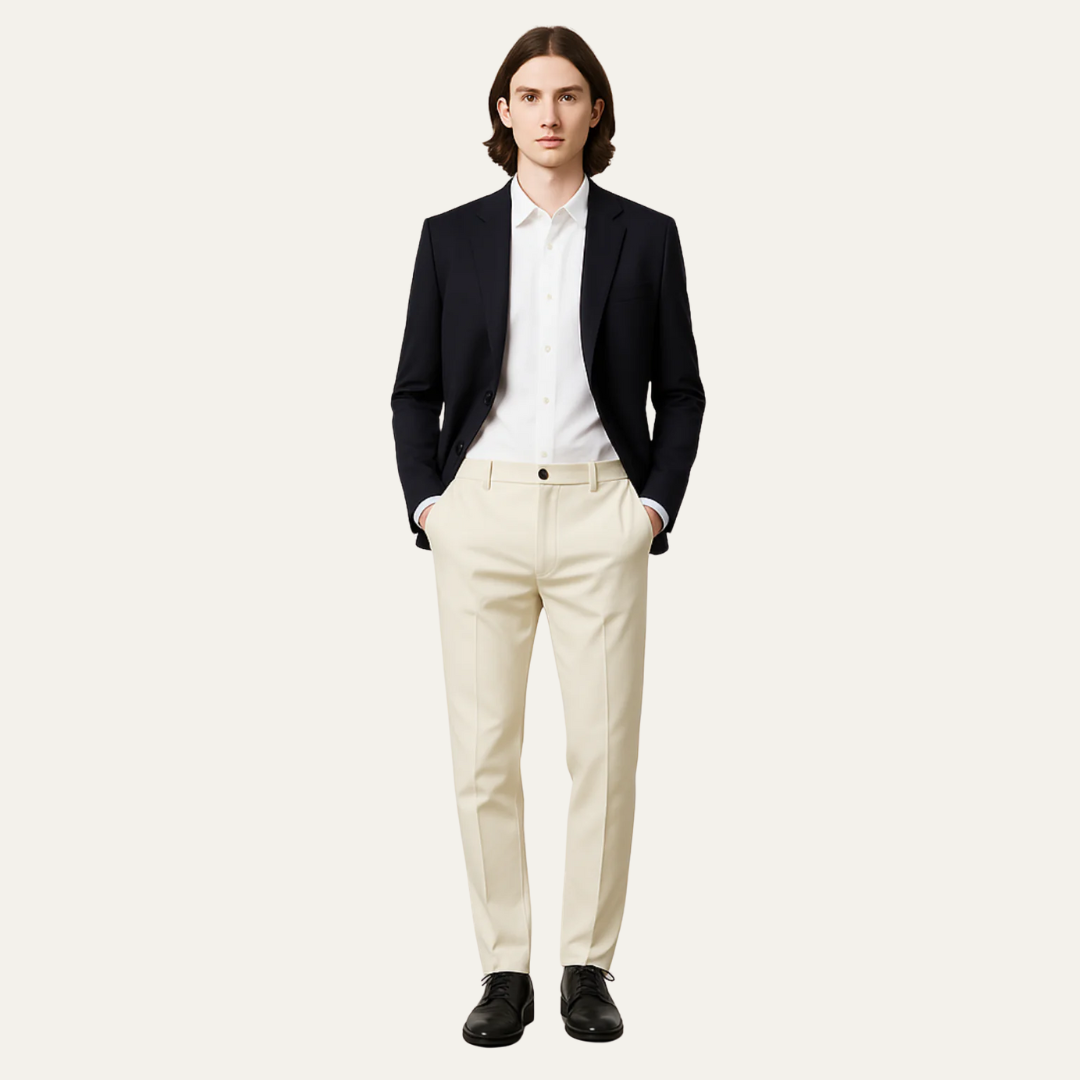 Mens Dress Pants Tailored Flat Front - BritishMode