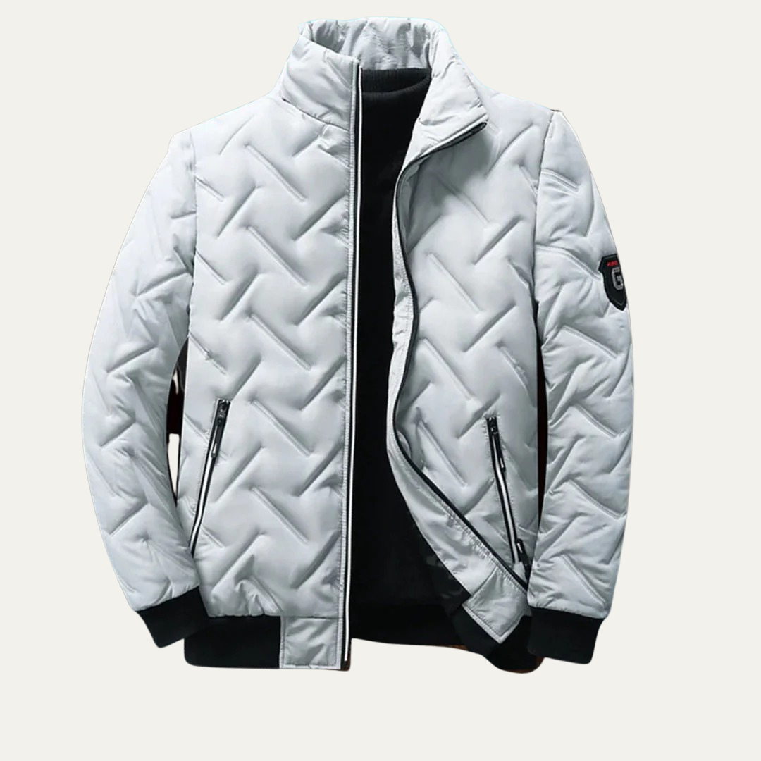 Mens Quilted Puffer Jacket Hooded Slim Fit - BritishMode