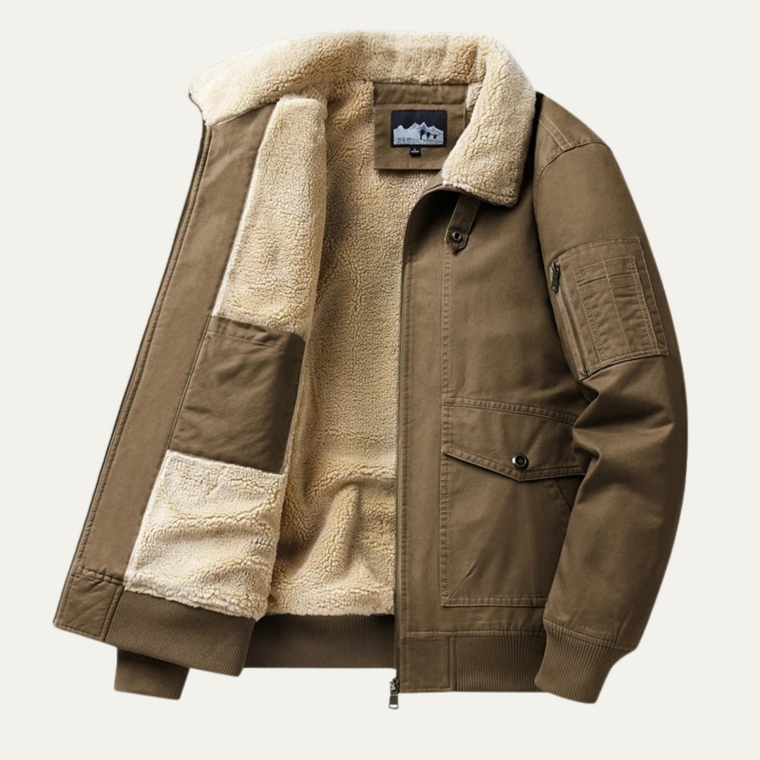 Mens Fleece Bomber Jacket Warm Winter Fit - BritishMode