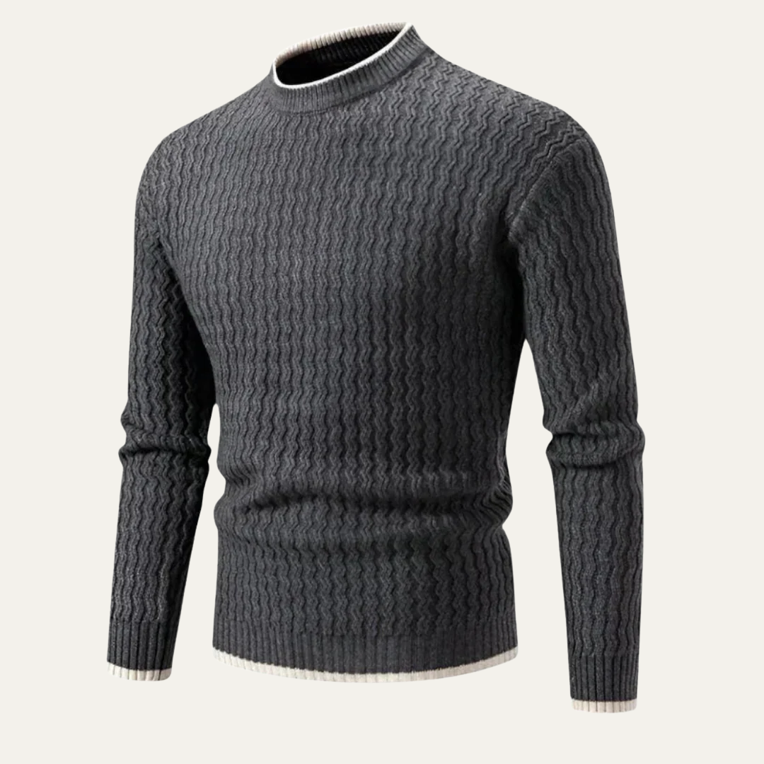 Mens Sweater Mock Turtleneck Textured Knit