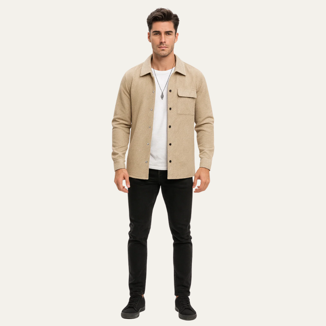 Mens Quilted Shacket Textured Fit - BritishMode