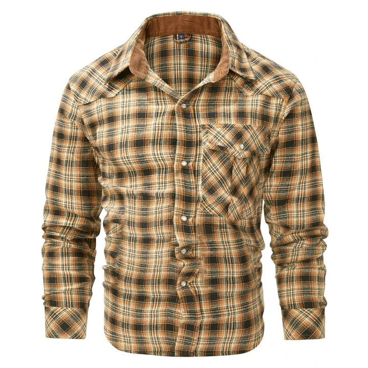Mens Checked Shirt Cotton Long Sleeve Regular Fit